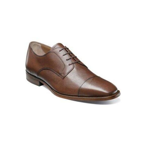 Men's Florsheim Sabato Oxfords Dress Shoes Size 8.5D Brown Leather Cap Toe. - Picture 1 of 10
